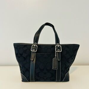 Coach Hampton Signature Black Tote/Sachel